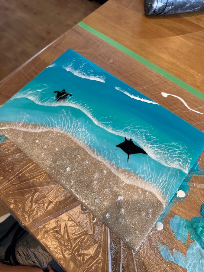 ☆幻想的な海の輝きを楽しむレジンアートパネル - 立体・オブジェ