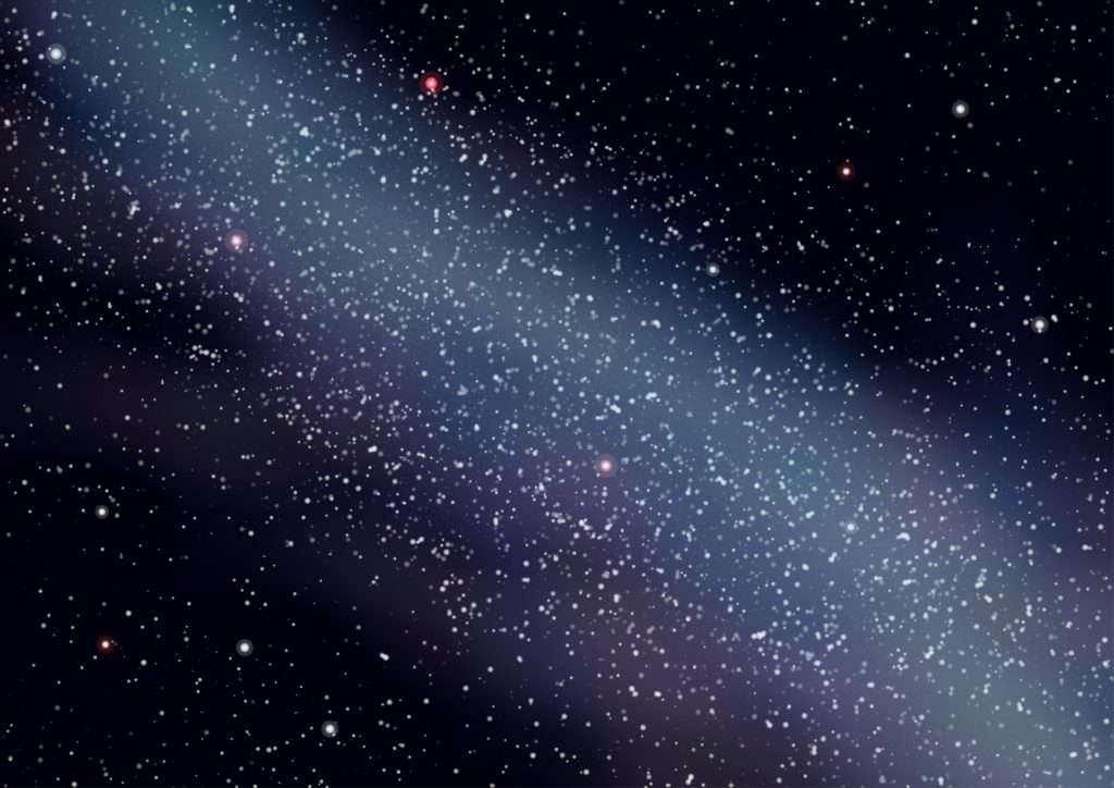 石垣島の星空スポットで見られる天の川のイメージ。無数の星々が密集する銀河の輝き。