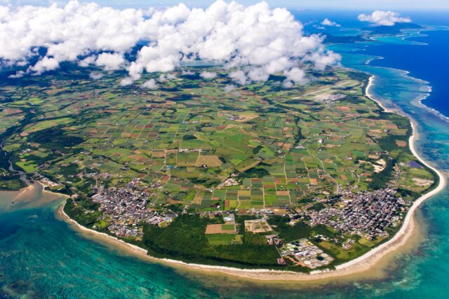 石垣島上空からの写真