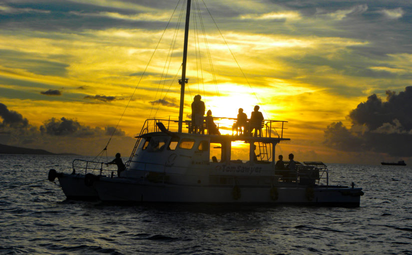石垣島の釣りの夕日