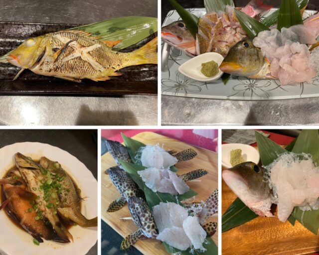 石垣島釣りツアー、釣った魚を居酒屋で調理可能