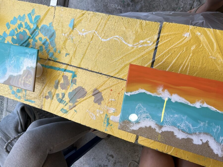 【石垣島・レジンアート】【当日予約可能】お洒落な店内で海のアートボード『Ocean Art Board Mini』作り体験《写真無料プレゼント付き》（No.339）