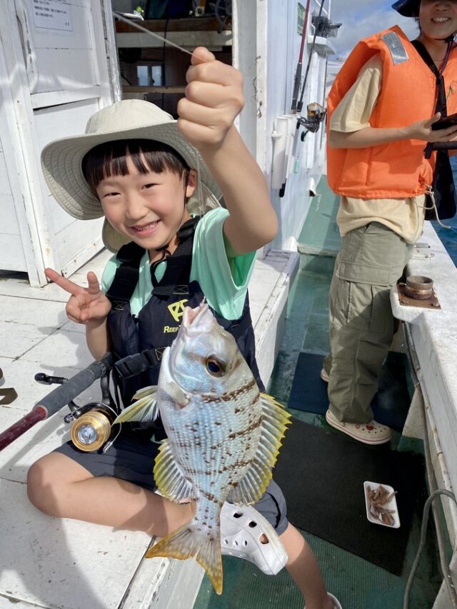 船釣り　男の子　男児　釣果