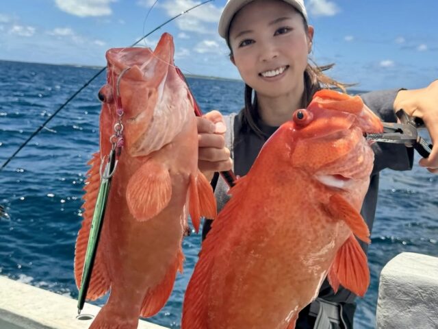 船釣り　女性　釣果