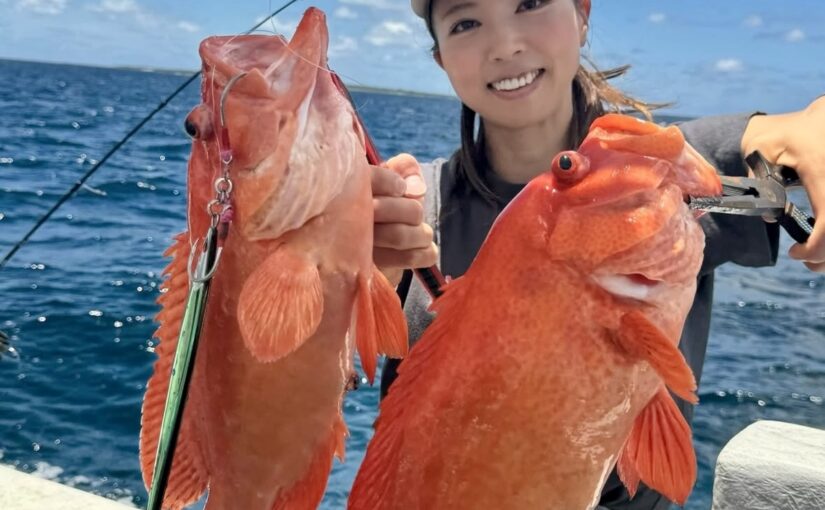 船釣り　女性　釣果