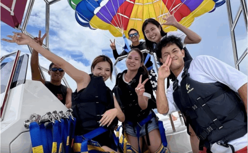 石垣島　パラセーリング　空