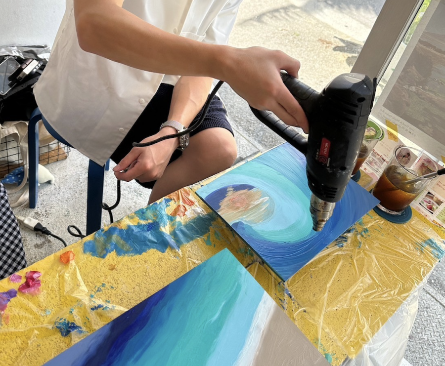 【石垣島・レジンアート】当日予約可能★お洒落な店内で海のアートボード『Ocean Art Board Mini』作り体験《写真無料プレゼント付き》（No.339）