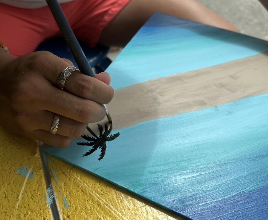 【石垣島・レジンアート】当日予約可能★お洒落な店内で海のアートボード『Ocean Art Board Mini』作り体験《写真無料プレゼント付き》（No.339）