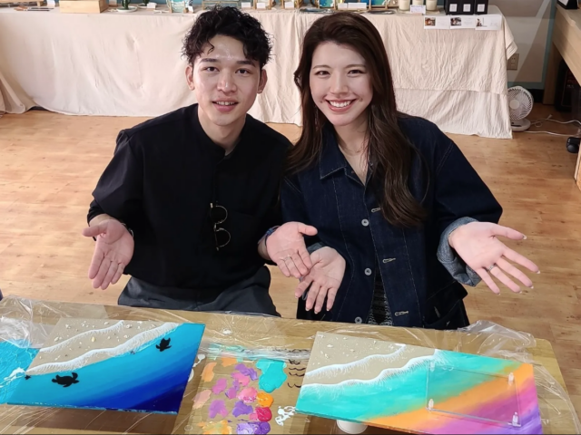 【石垣島/約1.5時間/レジンアート】当日予約OK★オリジナルの海と写真で『オーシャンフォトスタンド』作り体験《写真無料プレゼント付き》