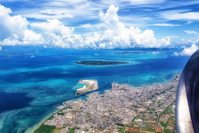 石垣島 上空 海