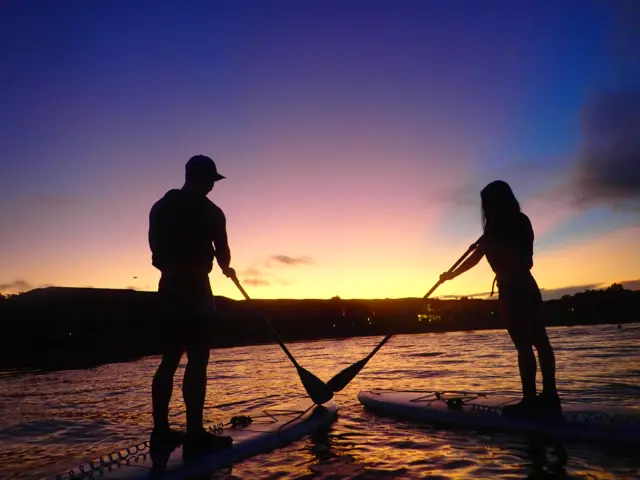 サンセット　SUP　石垣