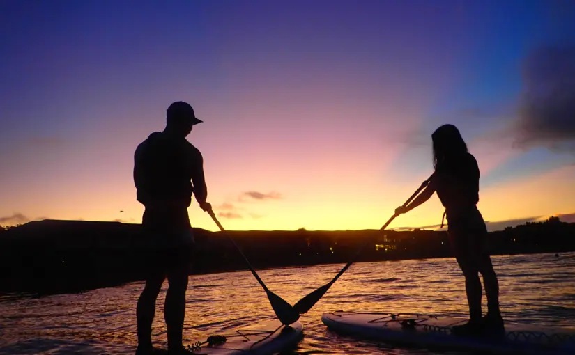 サンセット　SUP　石垣