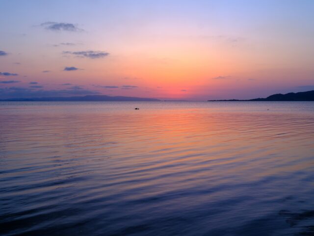名蔵湾　夕焼け　サンセット