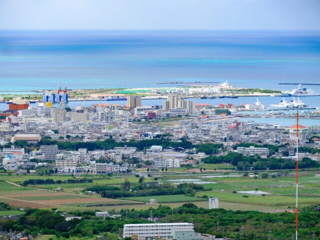 石垣島　市街地　上空写真