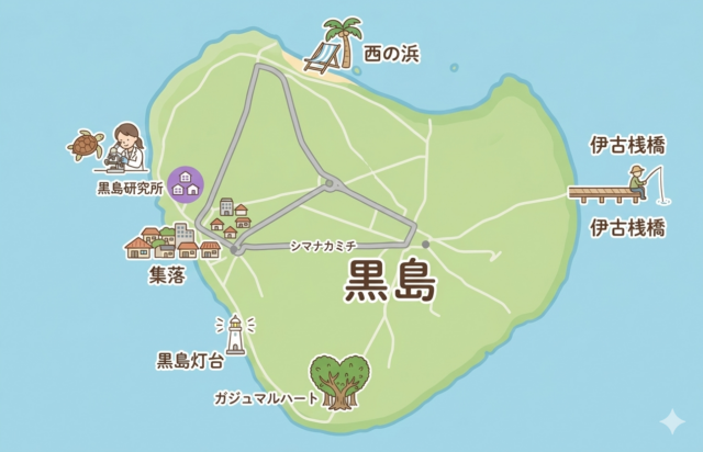 黒島イラスト地図